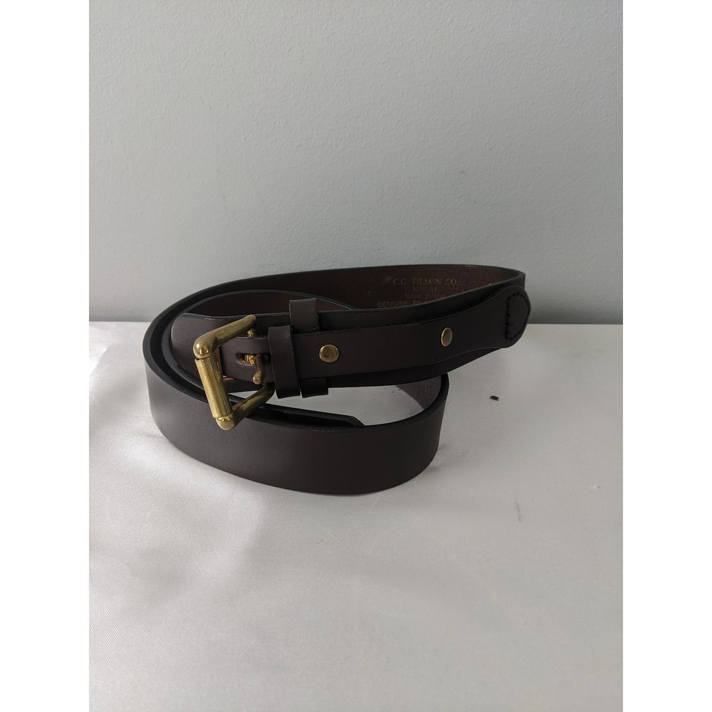 Filson 206 Ranger Belt Brown Bridle Leather Brass Mens Sz 30 Made in USA Rare